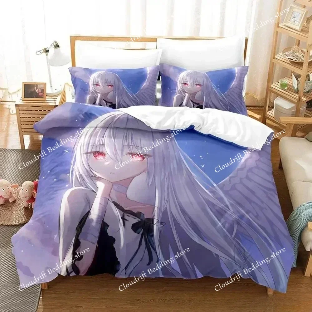 Home Living Luxury Angel Girl Bedding Set Single Twin Full Queen King Size Bed Set Adult Kid Bedroom Duvet cover Sets Anime Bed0