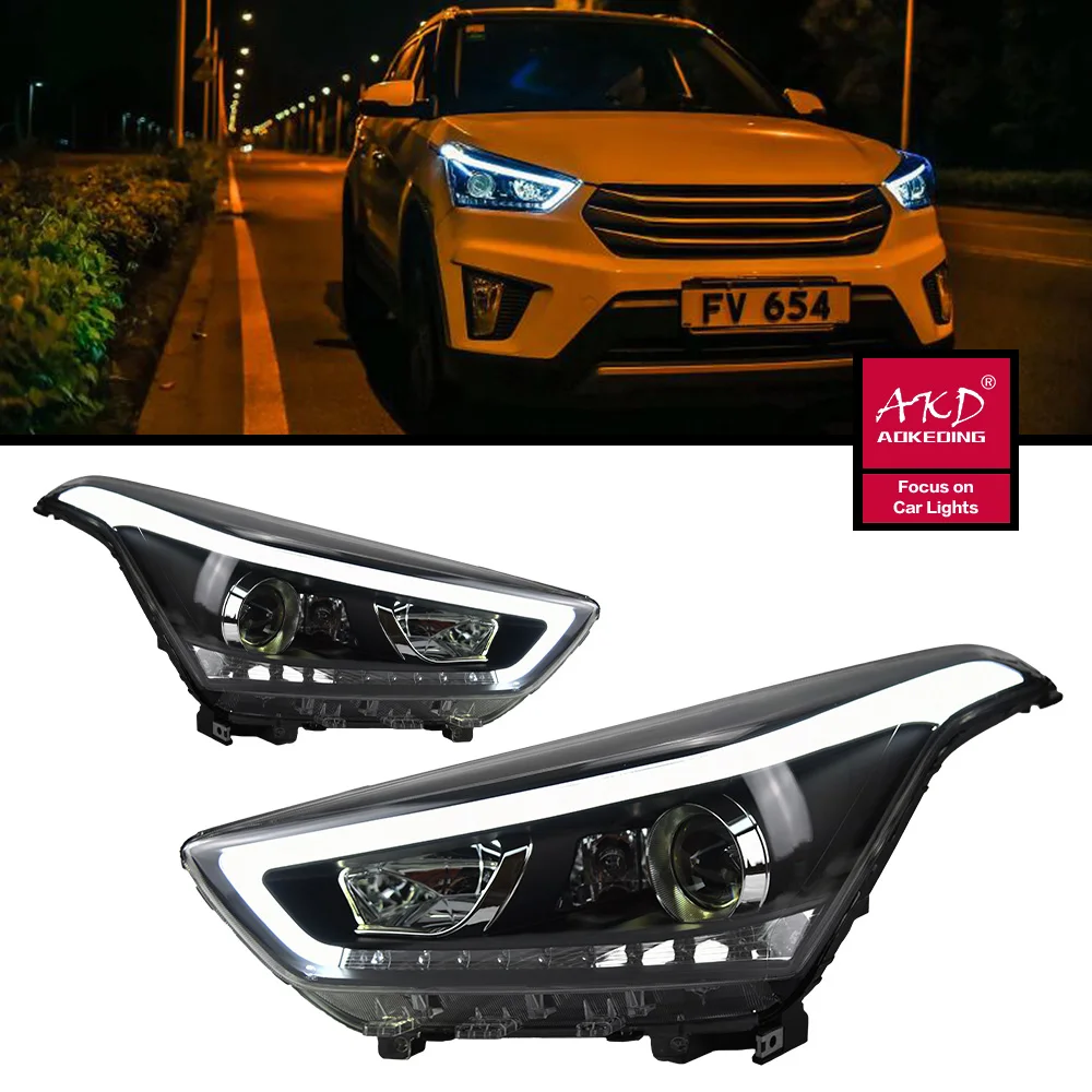 

LED Head Light Parts For ix25 2014 2015-2017 Front Headlights Replacement DRL Daytime light Projector Facelift