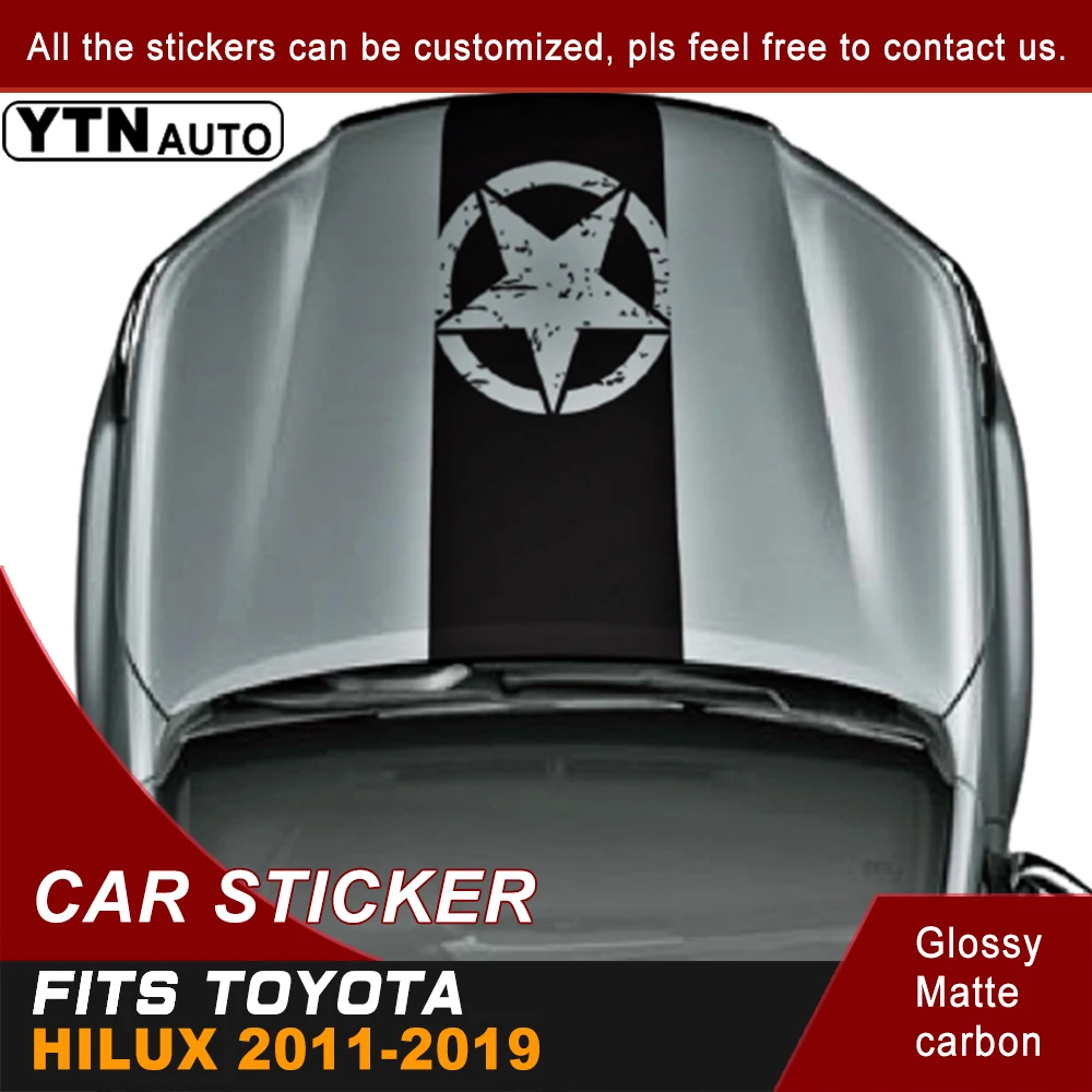 

1Piece Band Brothers Emblem Star Five-pointed decal hood graphic vinyl car sticker for hilux revo vigo 2011-2022