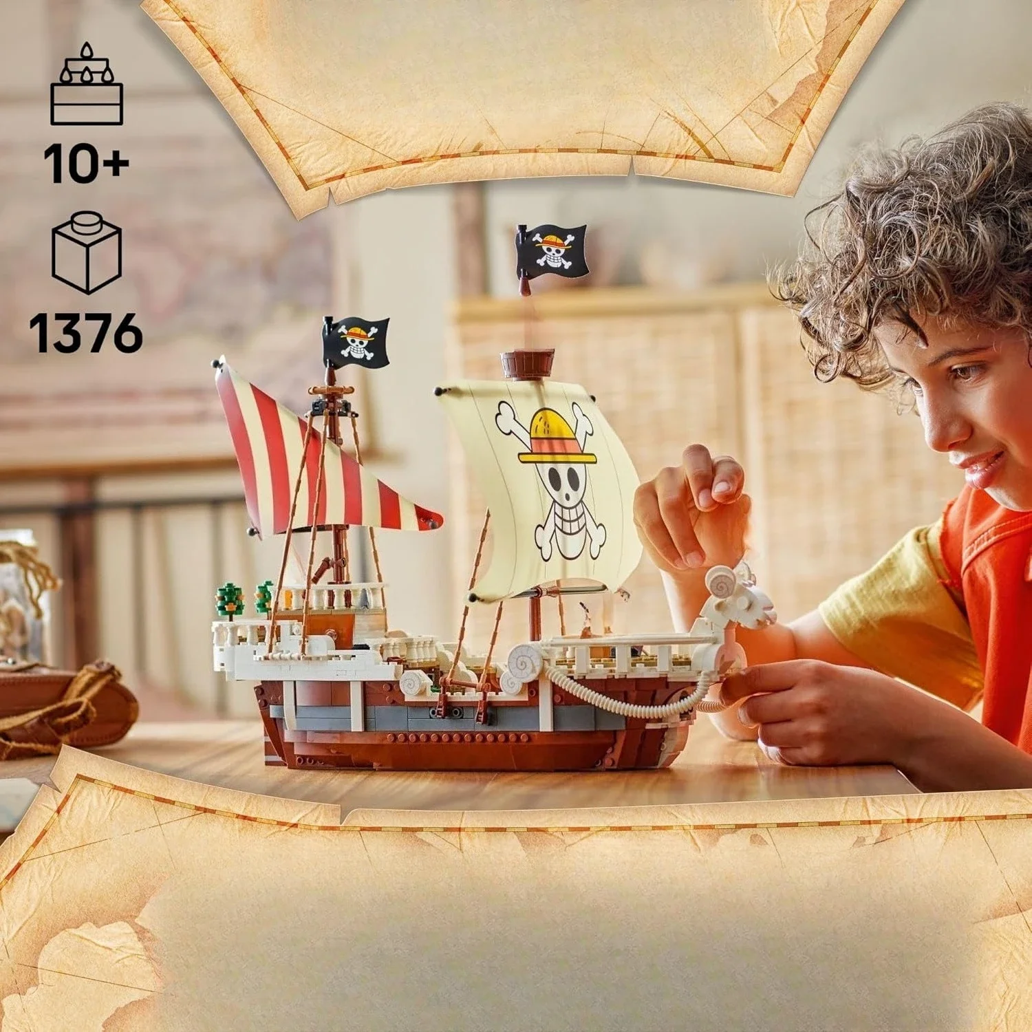 مجموعة مكعبات بناء Merry Adventure Pirate Ship 75639 متوافقة مع جزيئات Lego مناسبة لهدايا عيد الميلاد 1376 قطعة