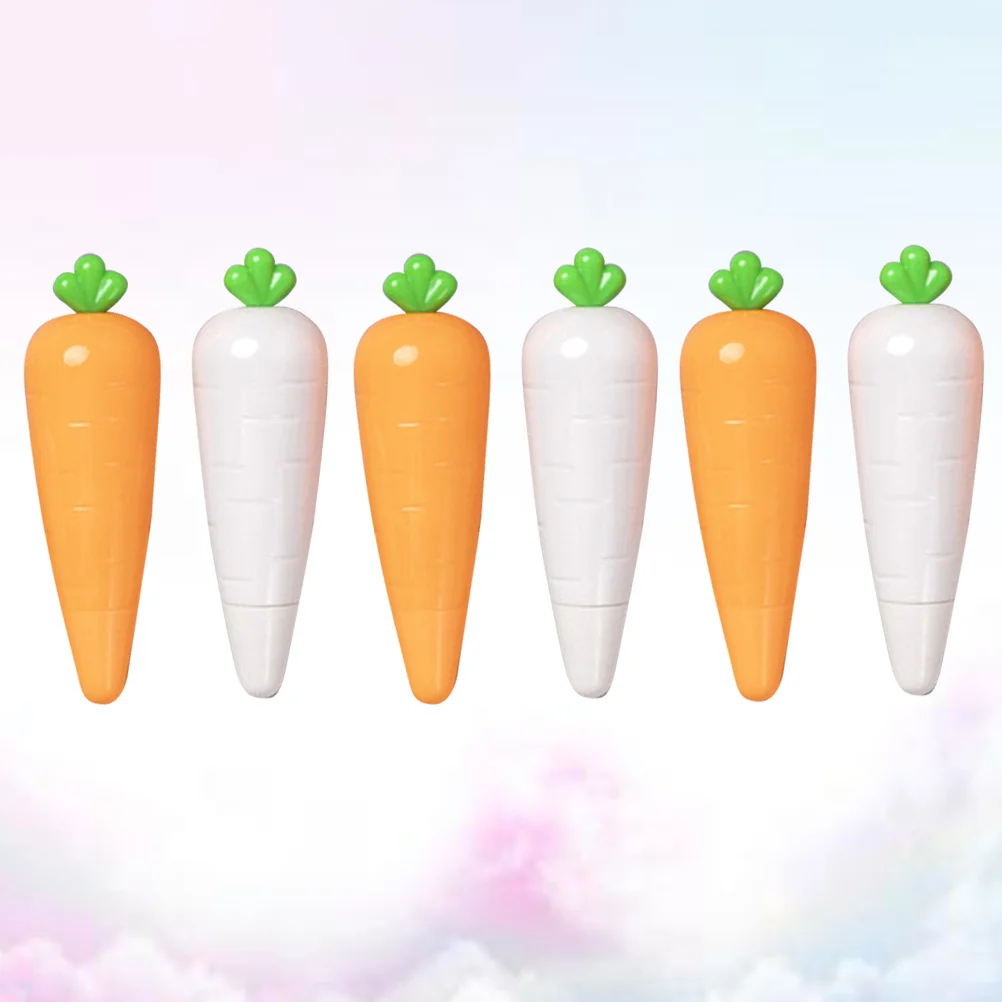 

6 Pcs Scrapbook Cartoon Carrot Correction Belt Tape Colored for School