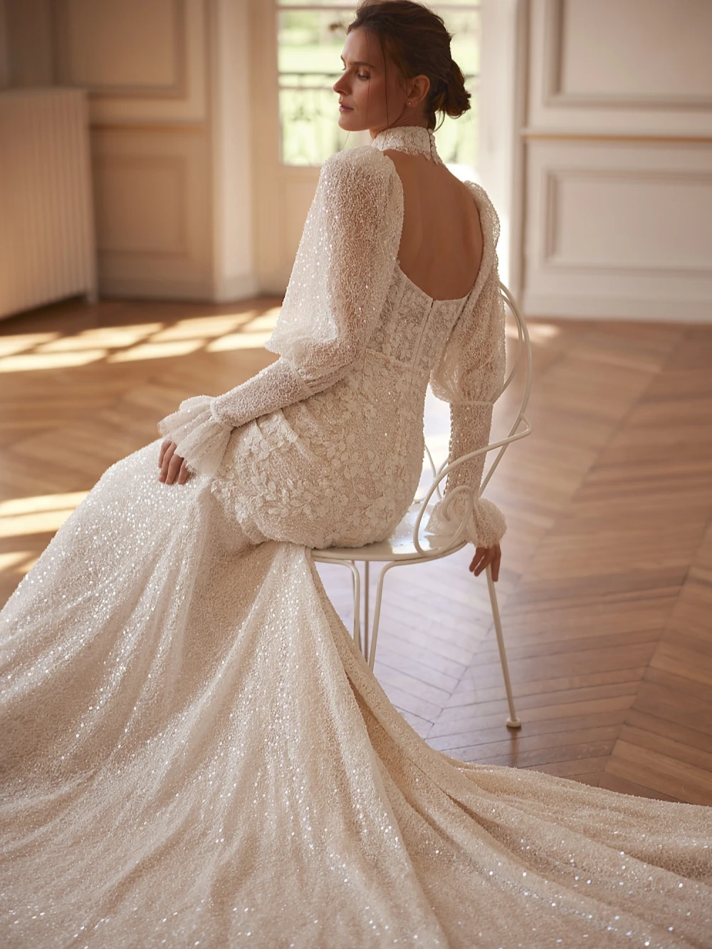 Nouveauté broderie perles dentelle robe de mariée chérie cou robe de mariée Appliques personnalisées robes de sirène pour la mariée