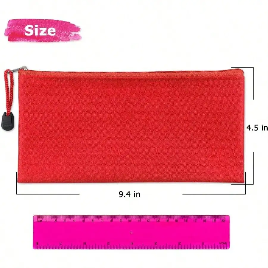 12パック ジッパーペンシルバッグ ペンシルバッグ、ジッパーペンシルバッグ、大容量、防水鉛筆、オフィス用品の整理