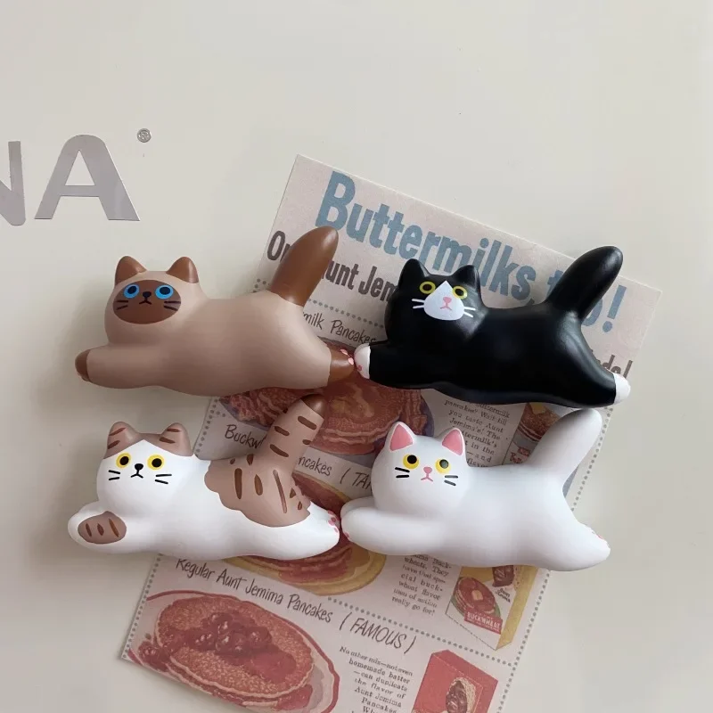 Running Cat Fridge Magnets Sticker Fuuny Cute Cartoon Cat Fridge Sticker Decor Kawaii Animal Refrigerator Magnet Decoration Gift