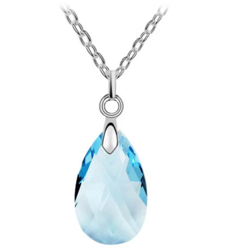 water tear dropshipping Transparent pure quality Crystal Pendant Necklace charm summer party fashion jewelry Lover birthday gift