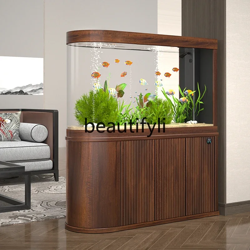 Living room large screen bottom filter ecological tank, water-free arowana tank 2024 new model