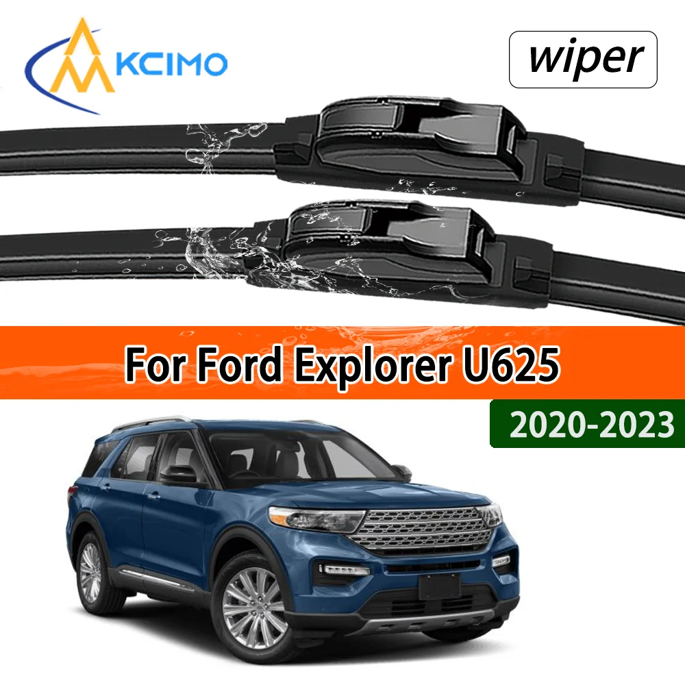 Silent Black Frontwischerblätter-Set für Ford Explorer U625 2020–2023 2022, Zubehör für Auto-Windschutzscheibe, Windschutzscheibe, Fensterwischer
