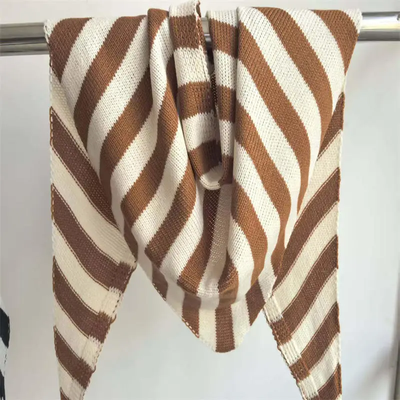 Lenço triangular coreano britânico, nicho de lã triangular, lenço de cabeça feminino, quente, moda francesa, cachecol de malha multifuncional