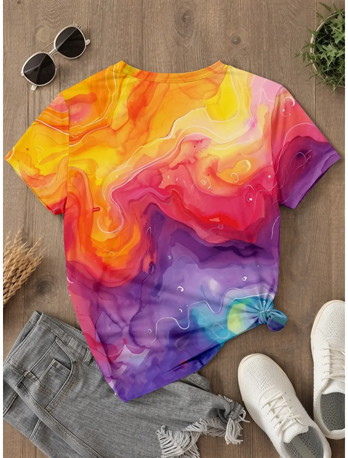 Women's Beautiful Flower 3D Prints T-Shirt Short Sleeve Tees Tops 3D Prints O-Neck Shirt Plus Size Casual Women Clothing Apparel
