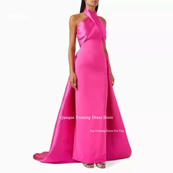 Qunque Arabic Elegant Evening Dresses Halter Neck Criss-Cross Back Mermaid Luxury Dresses Women Party Prom Dresses Customized