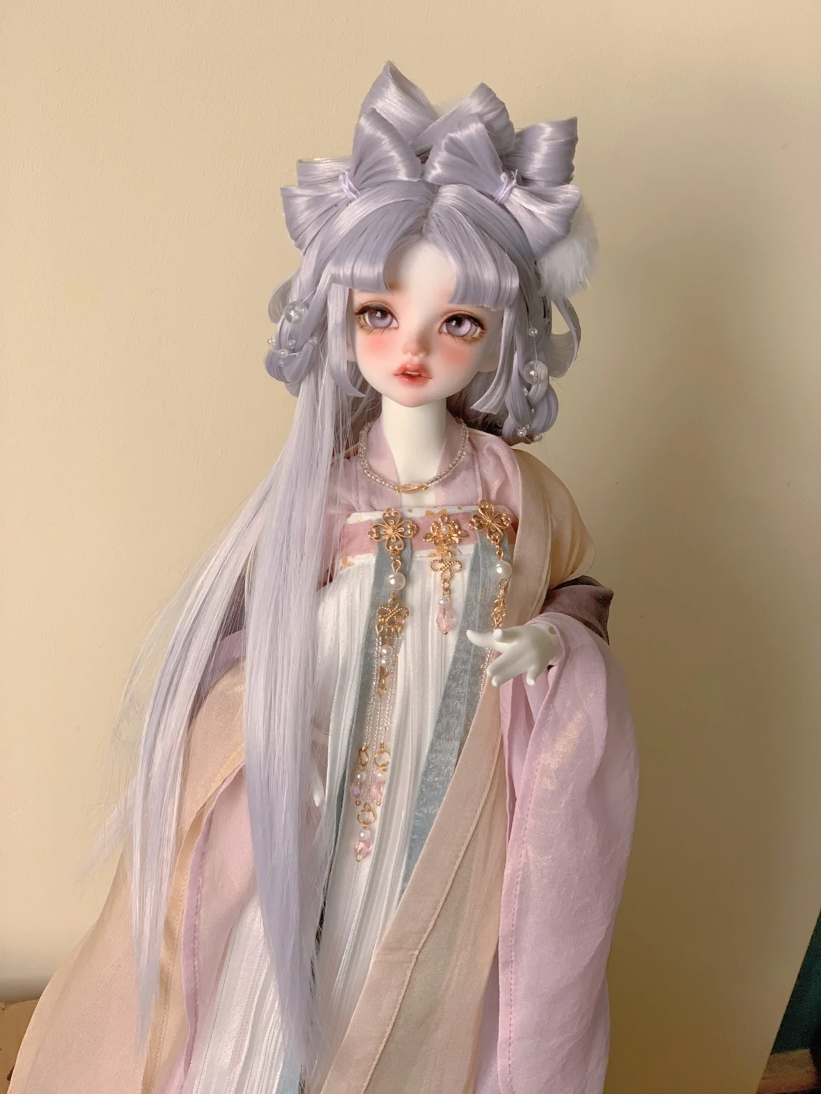 1/6 1/4 1/3ชุดโบราณ BJD วิกผมตุ๊กตาวินเทจน่ารักยาวผมนางฟ้าวิกสำหรับเด็กผู้หญิง MSD SD13 ssdf เครื่องประดับ A1889