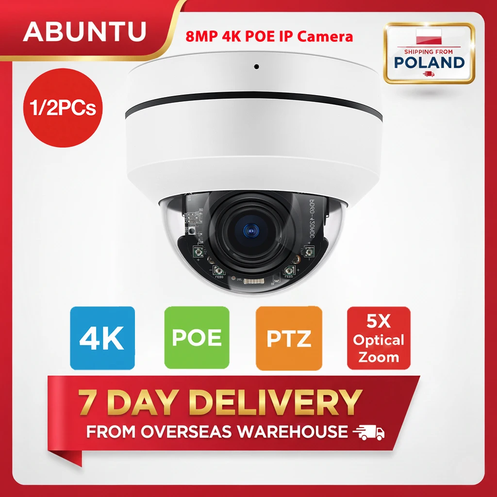 8MP 4K PTZ PoE Sicherheitskamera Wasserdicht 5X Optional Zoom 2,8-12mm Weitwinkel CCTV Kamera Metall Nachtsicht Überwachung CAM