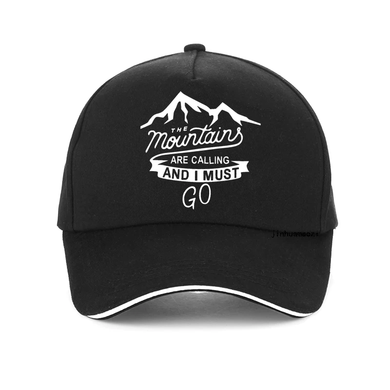 

the Mountains Are Calling And I MUST GO Adjustable Snapback Hat - Printed Baseball Cap for Hill Hiking Climbing
