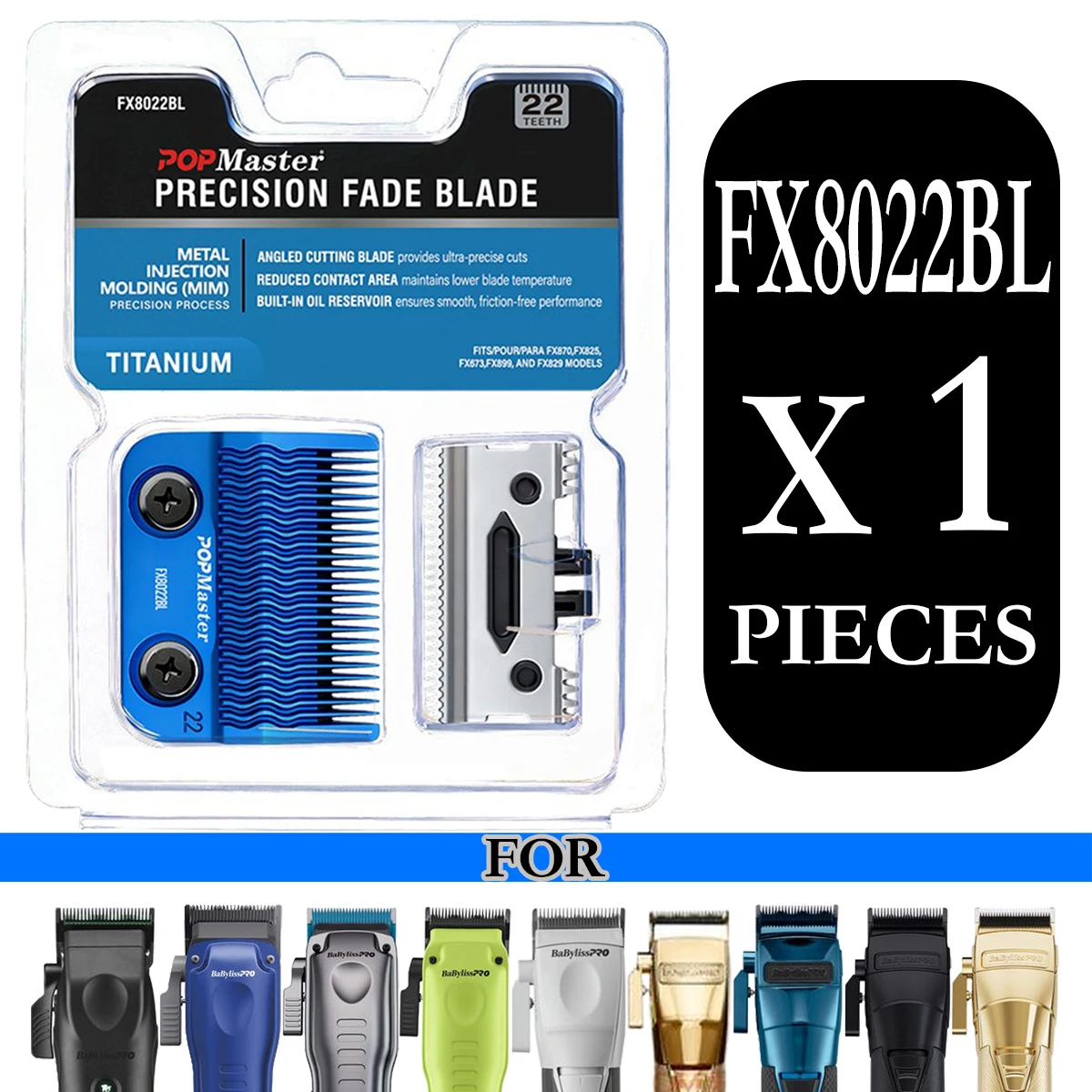 Professionelle Präzisions-Fade-Klinge POPMaster FX8022BL für die Modelle FX870 FX825 FX673 FX899 FX829. Ersetzt die Klingen. – Detail 2