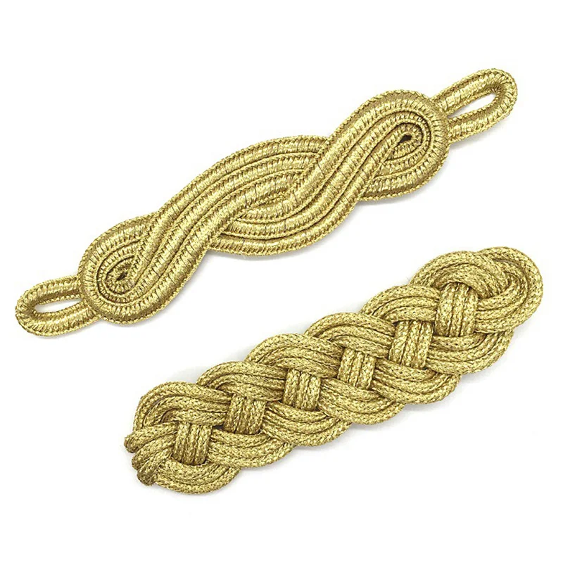 New Gold Chinese Frog Closure Knot Button Fastener for Bags Garments Cheongsam Tang Suit Decoration