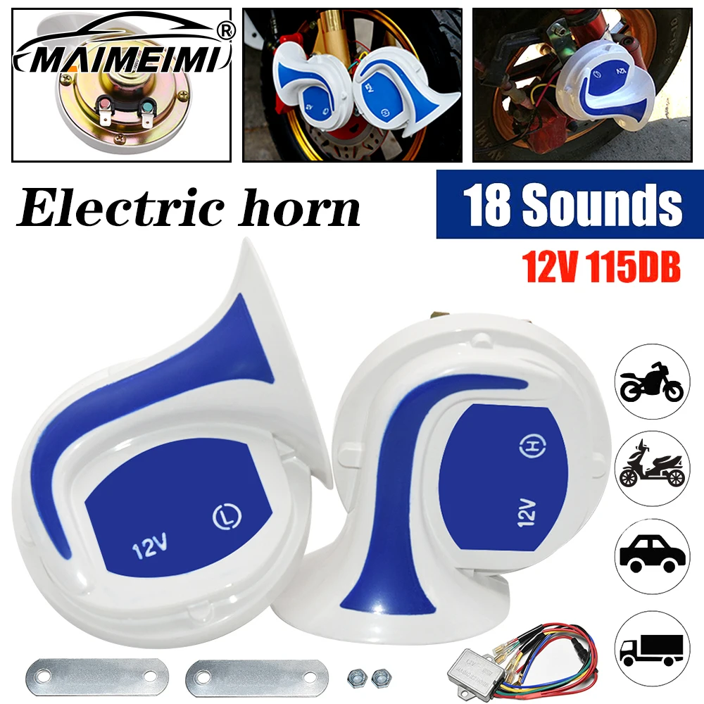 

Speaker Auto 8 Voices Tone Music Speakers 105db Horns Alarm System Horn Waterproof Electric Signal Horn for Motor Motorcycle 12V