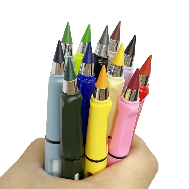 Nouvelle technologie Kawaii 12 couleurs crayon éternel sans encre crayons illimités école enfants Art peinture couleur croquis écriture papeterie