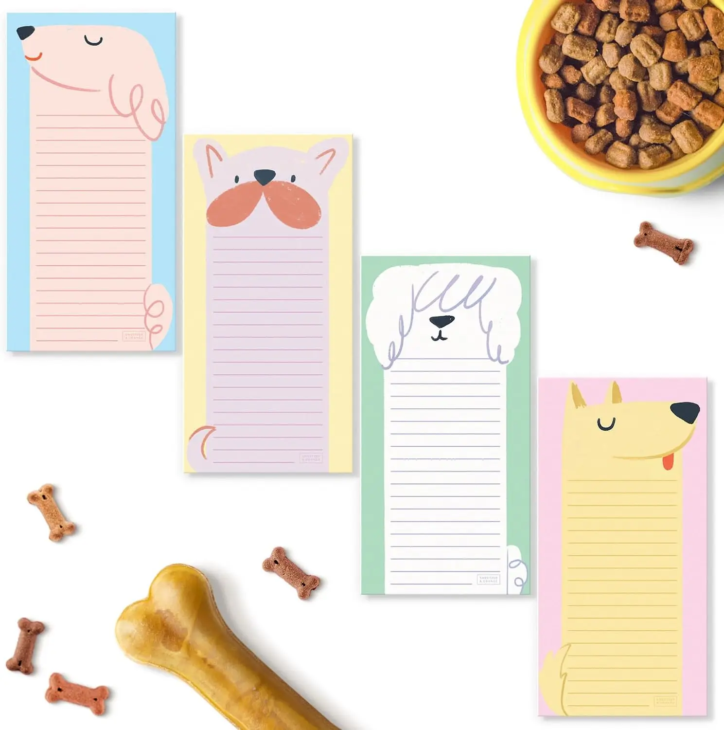 

Magnetic Notepads for Refrigerator, 4 Pack Sticky Notes with Magnet Back, 3.5x7 Inch Lined Paper, 45 Sheets Each