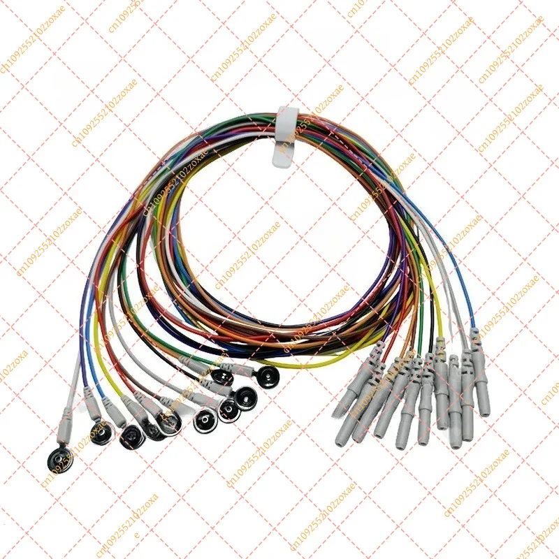 D-Sub 1.5mm EEG Lead Wire, Ag/AgCl Sensor Gold Plated Touchproof Connector, Universal Brain Electrode Cable Replacement