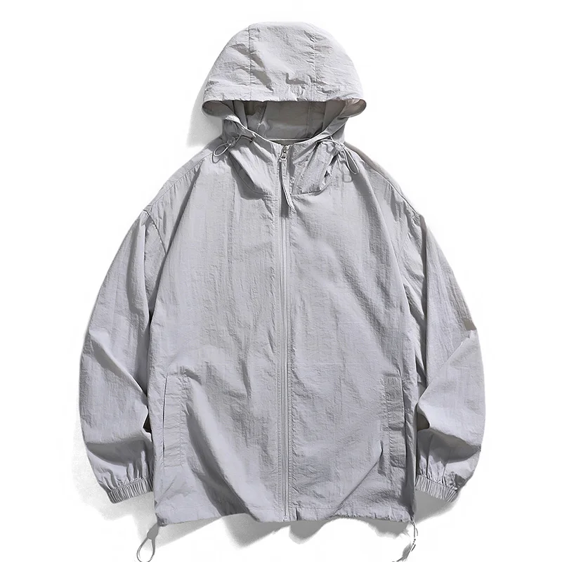 جاكيت رجالي واقي من الشمس مقاوم للماء ، ملابس سريعة الجفاف ، قسم رفيع ، سحاب ، كاجوال ، فضفاض ، موضة ، الربيع ، الصيف ، جديد #2