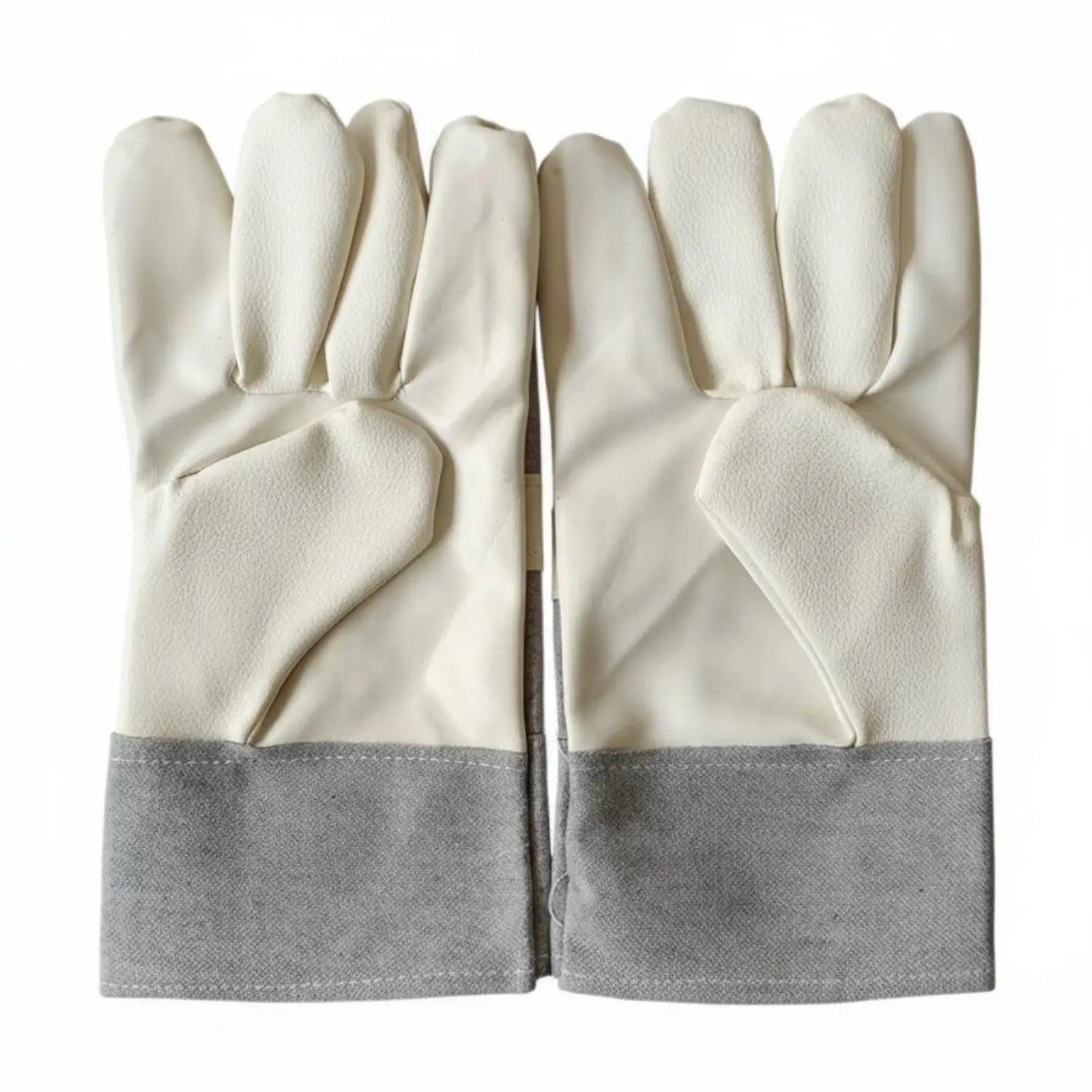 Professional Welding Gloves Faux Leather Canvas Construction Gloves for Grinding Metal Fabrication Heat Proof Hand Protection