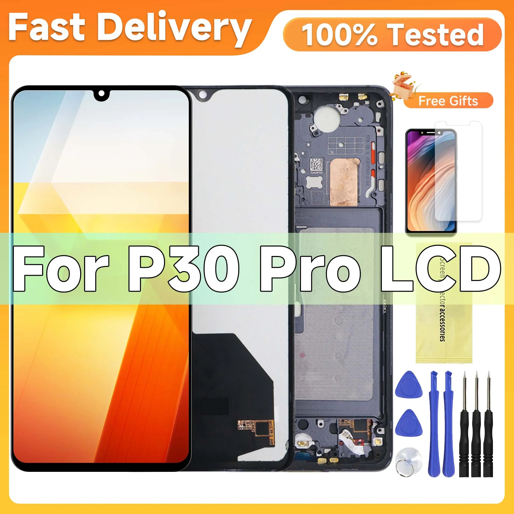 647-oled-tft-p30-プロ液晶-huawei-社-p30-プロ液晶-フレーム-p30-プロ-vog-l09-l04-l29-tl00-ディスプレイ液晶タッチスクリーンデジタイザパネル