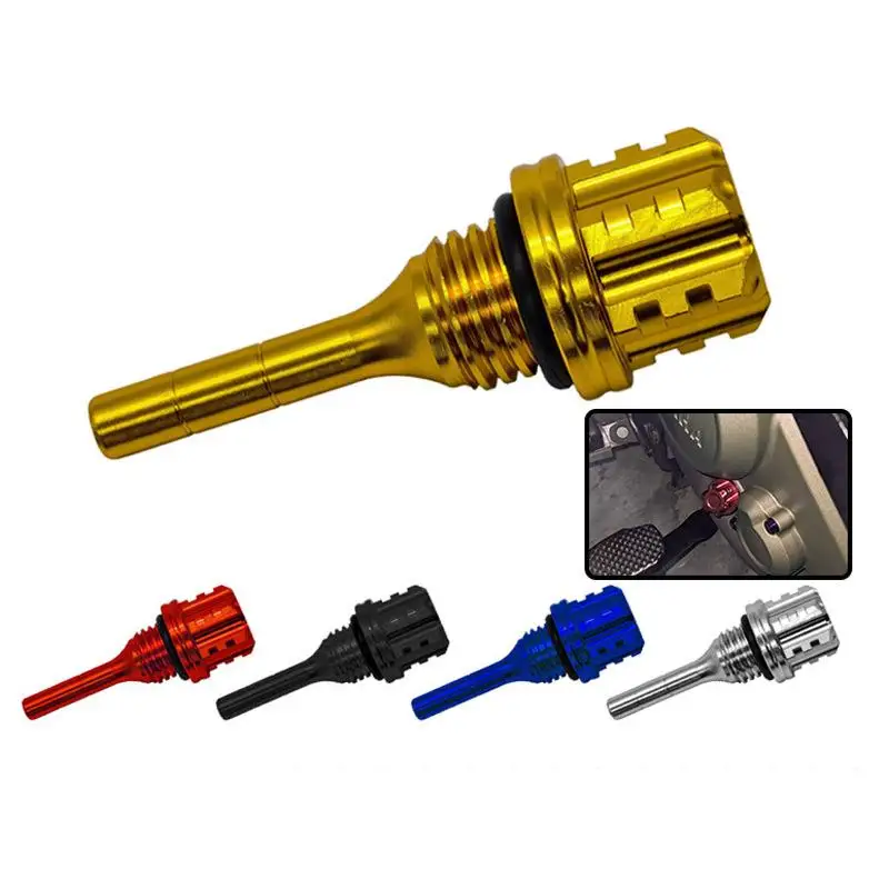 CNC Aluminum Motorcycle Oil Dipstick Hexagon Plum Blossom Design for Engine Oil Level Check&Customization Lightweight & Durable