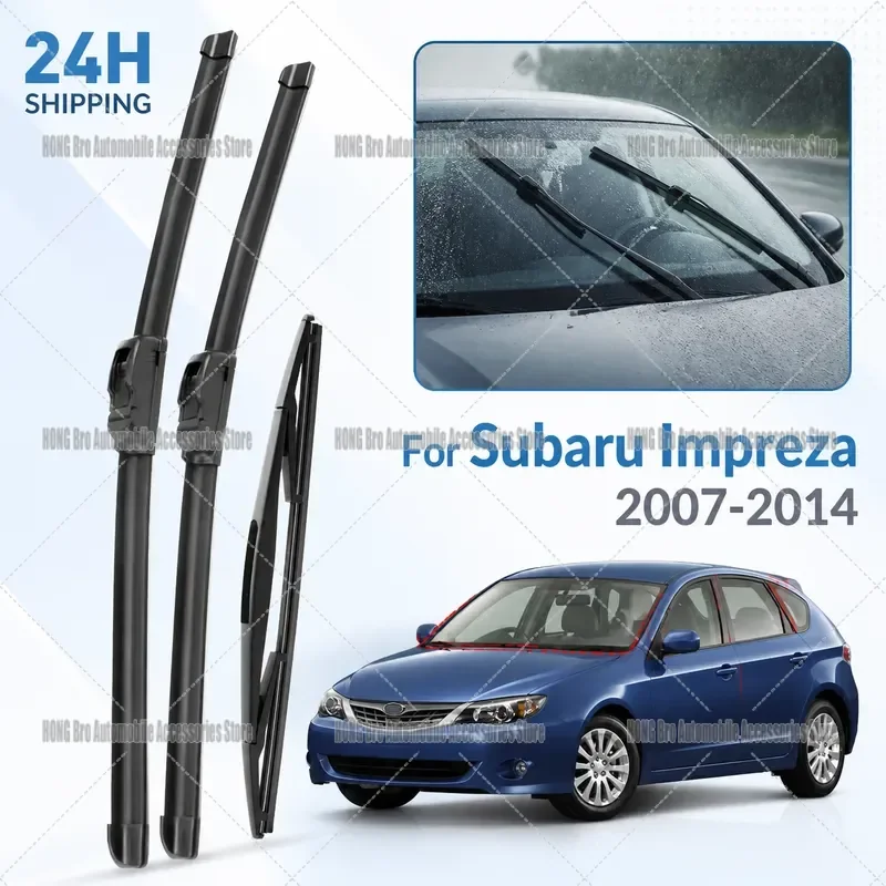 For Subaru Impreza GE GV GH GR 2007-2014 Front Rear Windshield Wiper Blades Window Screen Washer Brush Set 24 16 Inch