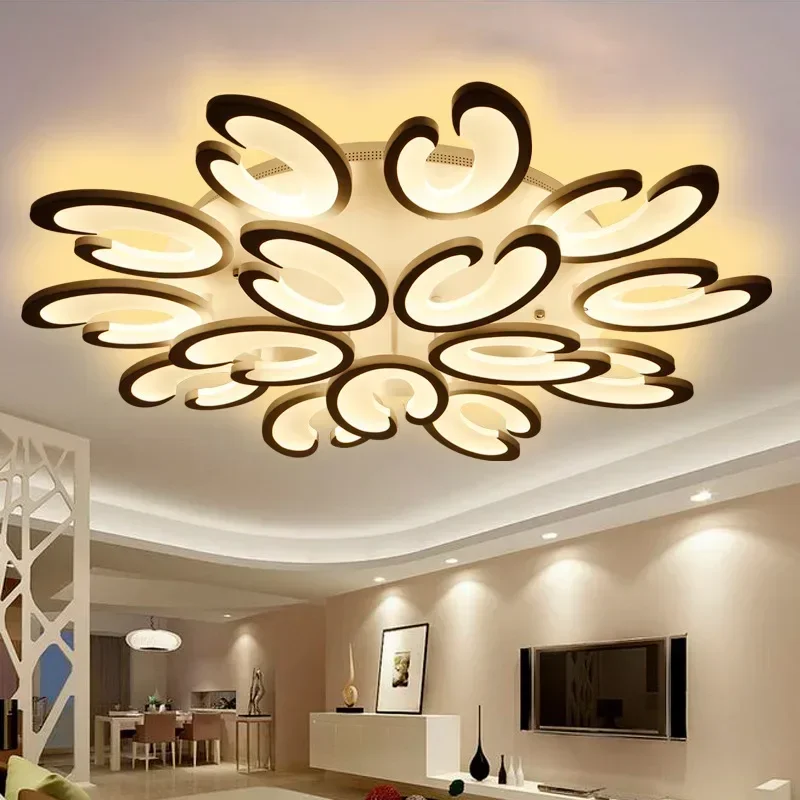 Modern LED Ceiling Chandelier for Living Room Dining  White/ Black AC85-265V  Lihgting Lamparas Colgantes
