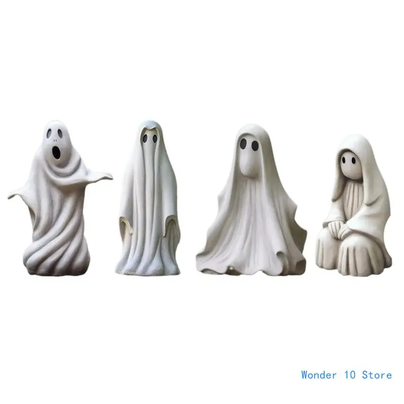 

Resin Garden Sculpture Halloween White GhostOrnament for Home DecorationsDisplay