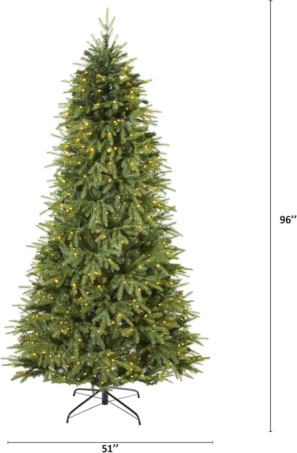 8Ft. Vancouver Fir Natural Look Artificial Christmas Tree With 700 Clear Led Lights And 3470 Bendable Branches