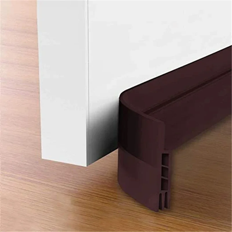 100cm Silicone Door Draught Excluder Bottom Sealing Strip Tape Weatherstrip Waterproof Wind Proof Sound Insulation