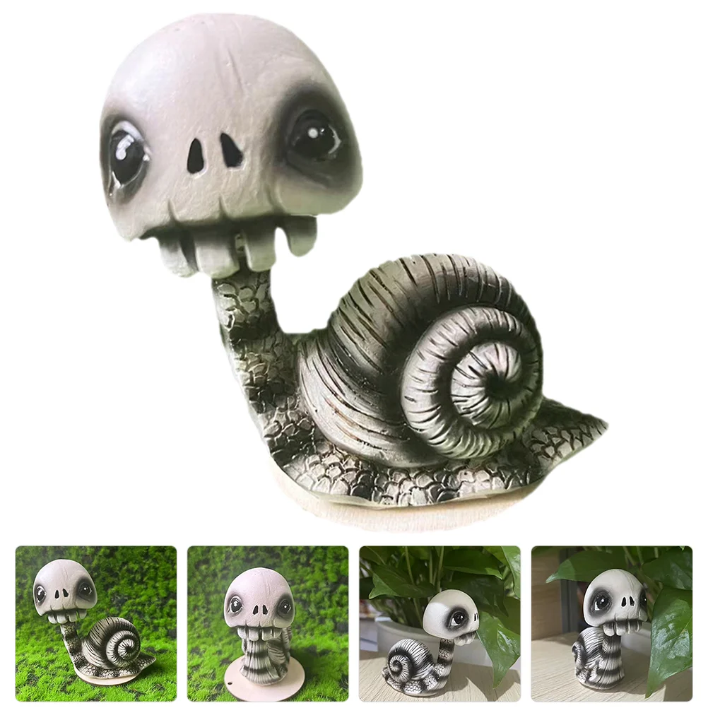 Car Halloween Decoration Bobblehead Skull Snail Home Office Resin Crafts Landscape Ornament Dashboard Decorate