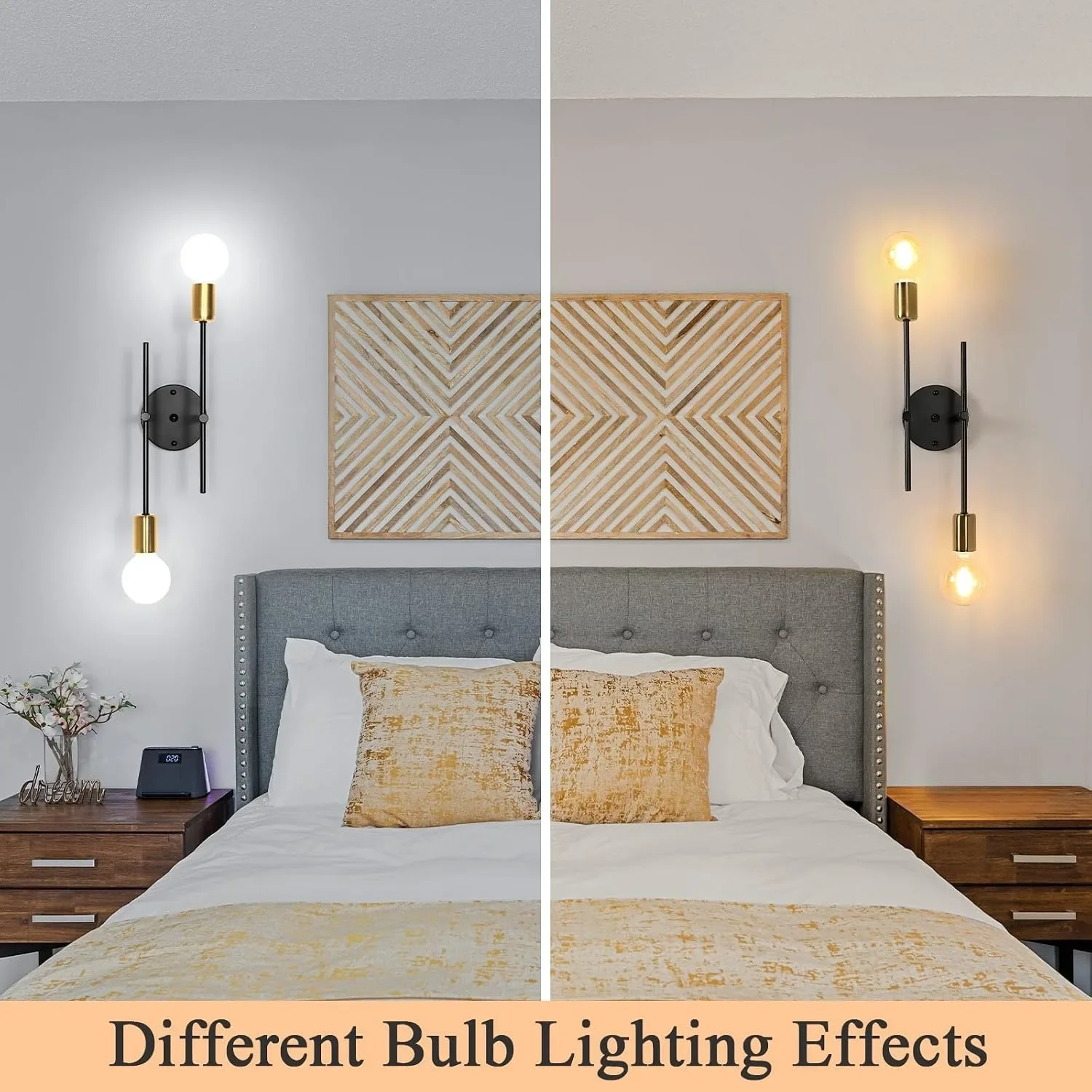 JOYINLED Sputnik LED Panel 2-Light Black Flush Mount Ceiling Light for Dining Room, Corridor, Living Room, 3000K Warm White