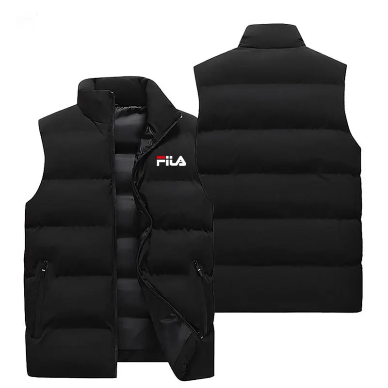 Mens Vest Jacket Warm Sleeveless Jackets Winter Waterproof Zipper Coat Autumn Stand-up Collar Casual Waistcoat Brand Clothing