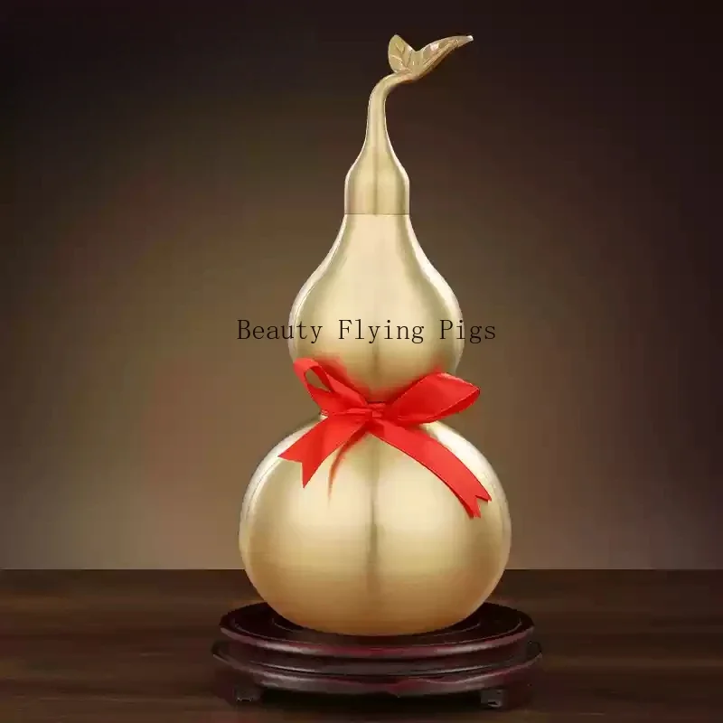 

1pc Chinese Style Metal Gourd Ornament Feng Shui Decoration Home Accessories Entrance Decoration Metal Gourd Handicrafts
