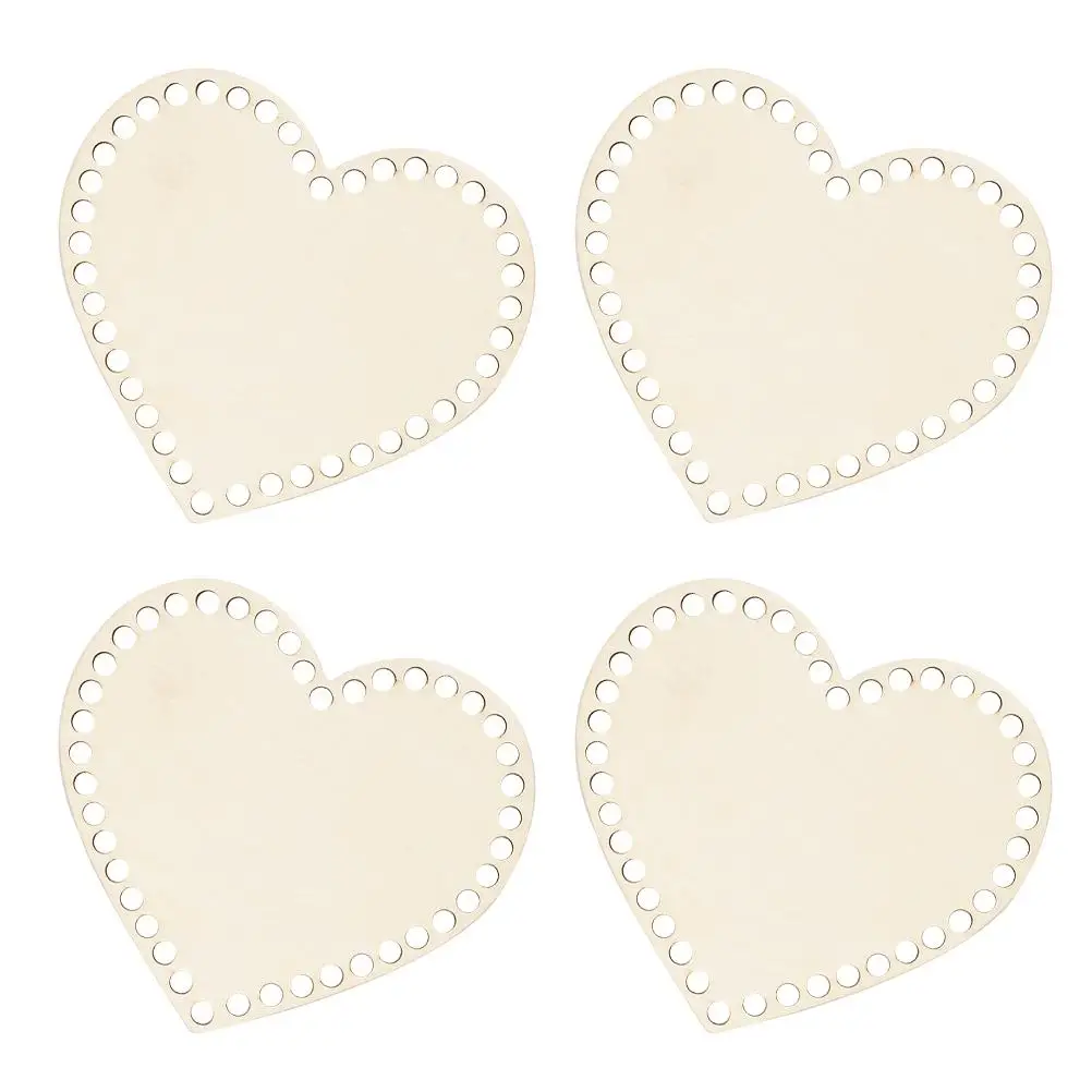 

4Pcs Mini Cross Stitch Frame Wooden Bag Bottom Crochet Hooks DIY Base Tote Craft Material Embroidery Hoop Protective Pad