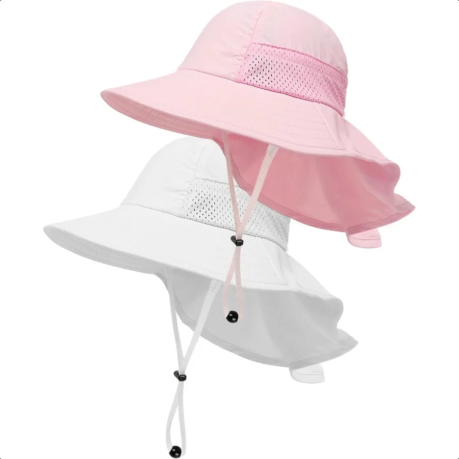 

Toddler Baby Sun Hat Summer UPF 50+ for Boys Girls Adjustable Beach Hats with Bucket Wide Brim Age 17 Years