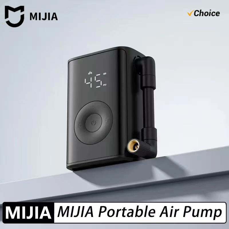 NOVO Compressor de Ar Elétrico Portátil MIJIA 150 PSI, 2000mAh, Detecção de Pressão dos Pneus, Múltiplos Modos Predefinidos, Bomba de Ar com Luz LED