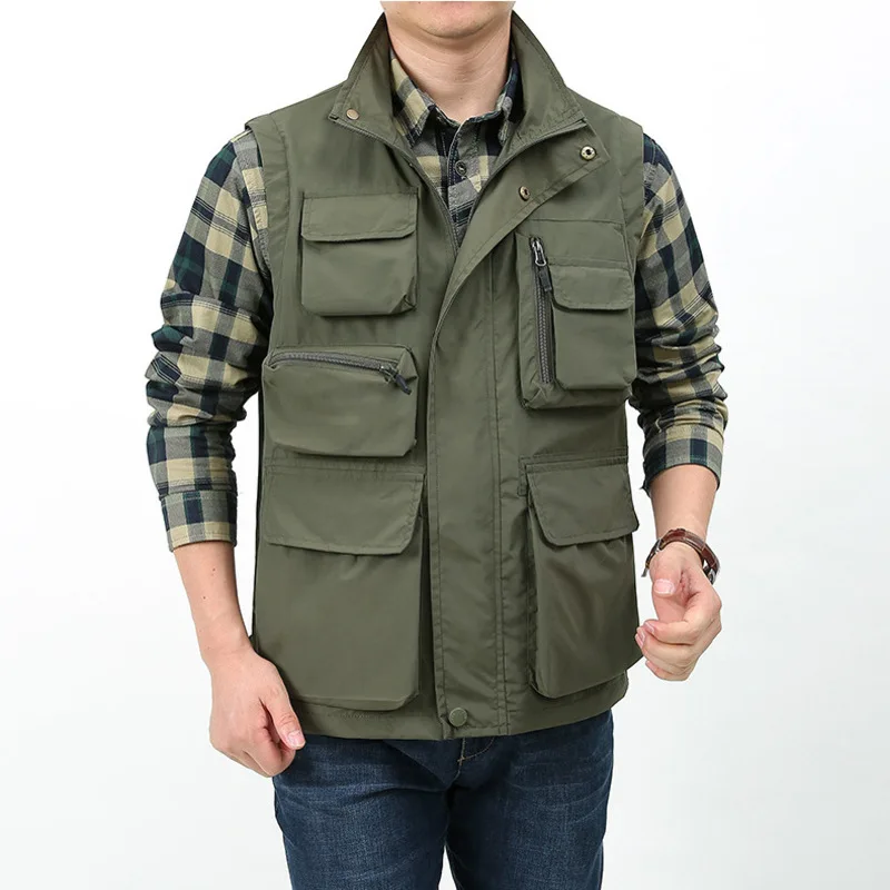 

Denim Vest Spring Male Sleeveless Jacket Coat Summer for Men Work Mens Clothing Hunting Multi-pocket Mesh Men's Clothes MAN Best