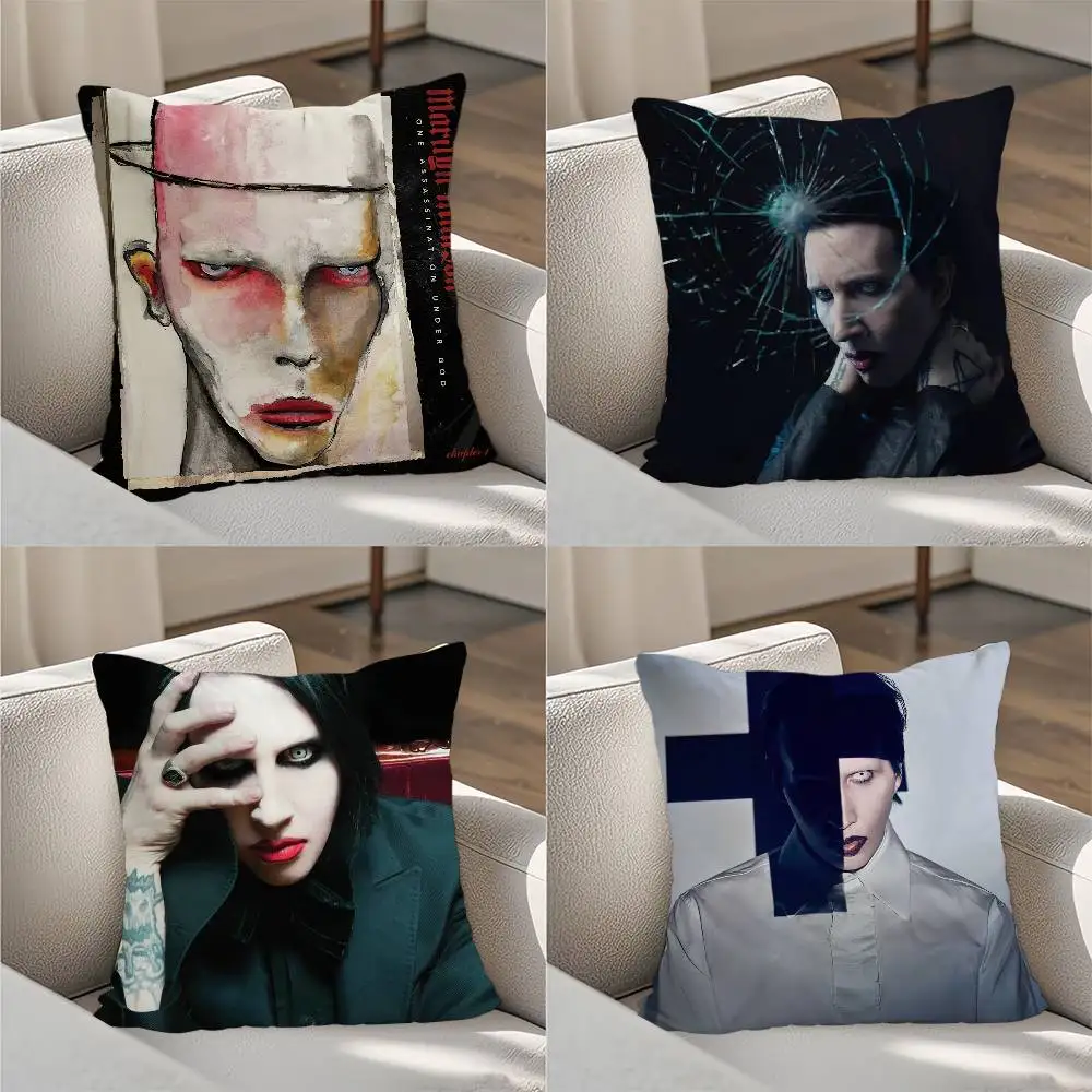 

M-Marilyn Manson Pillow Case Luxury Double-sided For Car Pillows 45x45 Cushions Cover Home and Decoration Sofa Pillow case