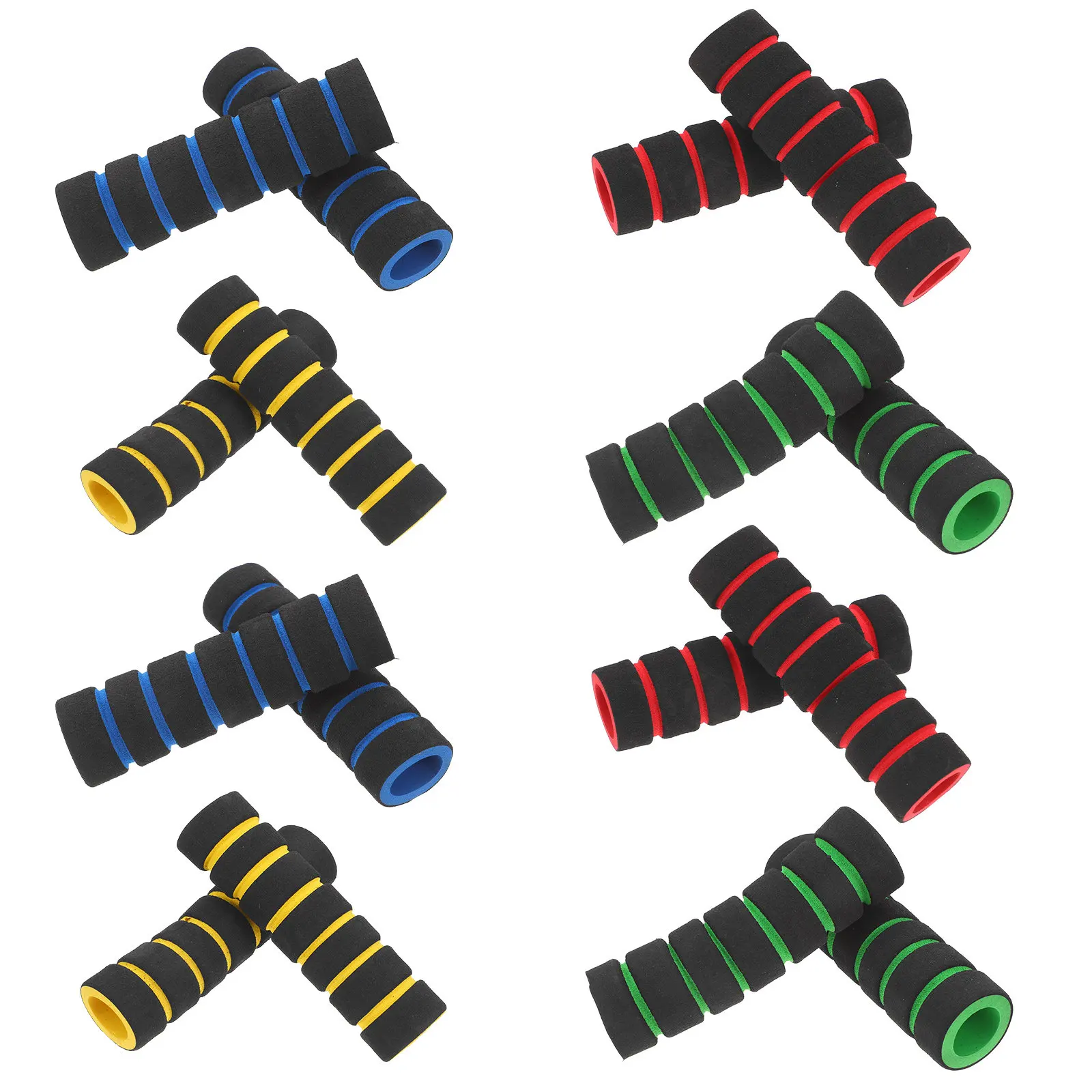 

8Pairs Bike Handlebar Grips Soft Sponge Non-Slip Texture Comfortable Vibration Dampening Winter Riding Grip Cover Universal Fit