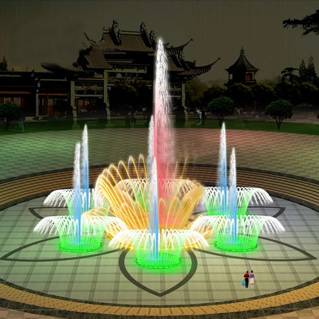 

Stainless steel outdoor program-controlled wave light spring bright jumping spring music landscape customization