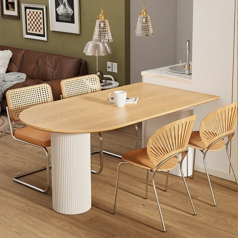 

Japanese Solid Wood Dining Table Wabi-sabi Luxury Design Coffee Dining Table Living Room Home Furniture Tavoli Da Pranzo FYDC