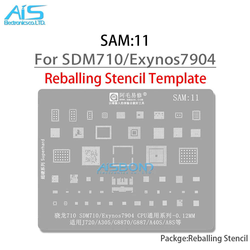 Amaoe BGA Reballing Stencil For Samsung All Galaxy series A full range Exynos Snapdragon CPU Power Charger RF IC Tin Net Repair