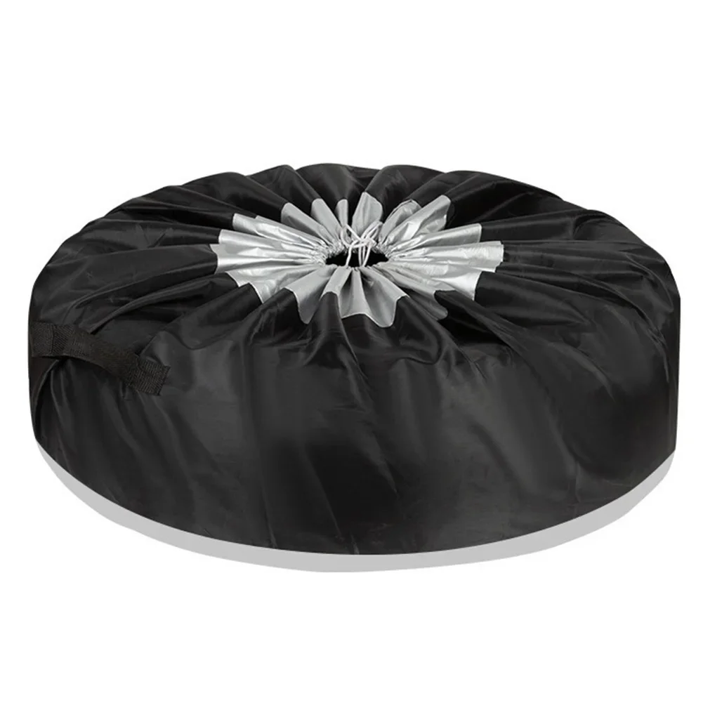 

Car Tire Cover Tire Cover Outdoor Use Tire Storage 190T Silver Coating 210D Oxford Cloth Minimal Storage Space