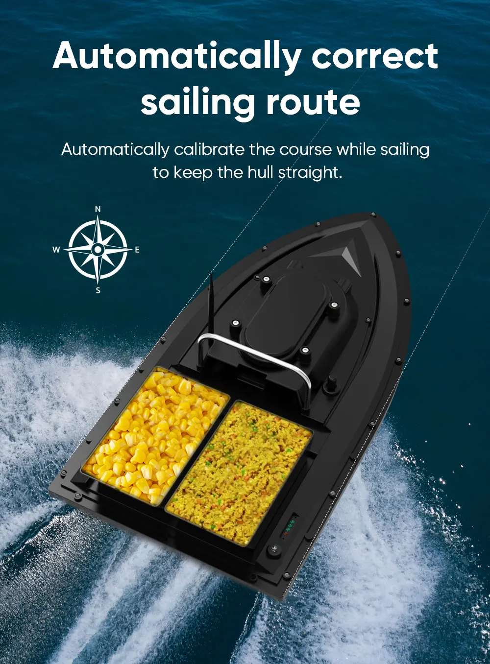 Bait Container Boat With Large Capacity Lithium Battery And Intelligent Remote Control Fishing Bait Boat Carp Fishing