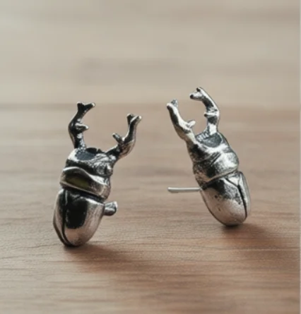 Cute Scarab Beetle Stud Steampunk Jewelry Egyptian Insect Earring Fashion Hot Ear Pendant Gift Occult Halloween Jewelry