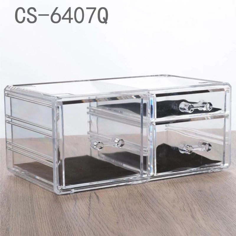 Desktop Cosmetics Display Stand lipstick Skincare Storage Box Acrylic Transparent Multi-layer Drawer Storage Rack, S#-M# Model