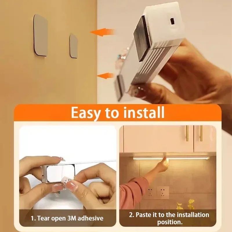 LED Night Light Wireless Motion Sensor Wall Light USB Rechargeable Suitable For Corridors Kitchen Cabinets Wardrobes And Homes view 3